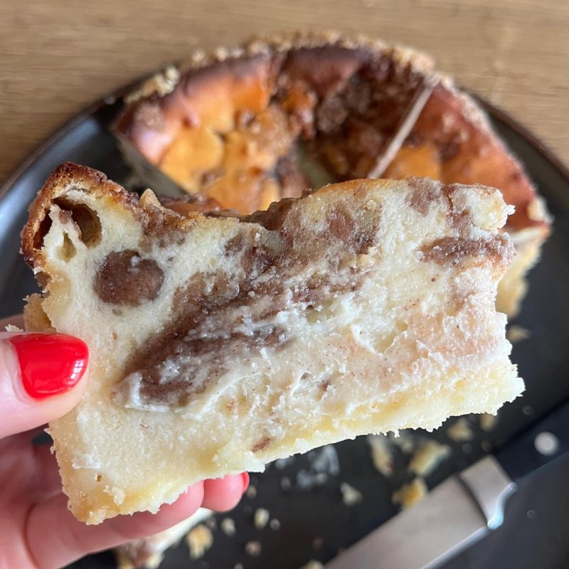 Cinnamon Bun Cheesecake (Zimtschnecken-Käsekuchen) - Authentic German baking in Asheville, NC
