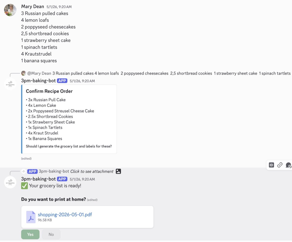 Grocery list generation interface