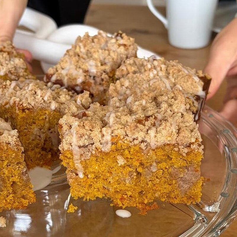 Pumpkin Coffee Cake (Kürbis-Kaffeekuchen) - Authentic German baking in Asheville, NC